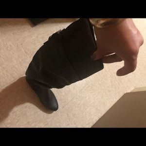 Black high over knee boots